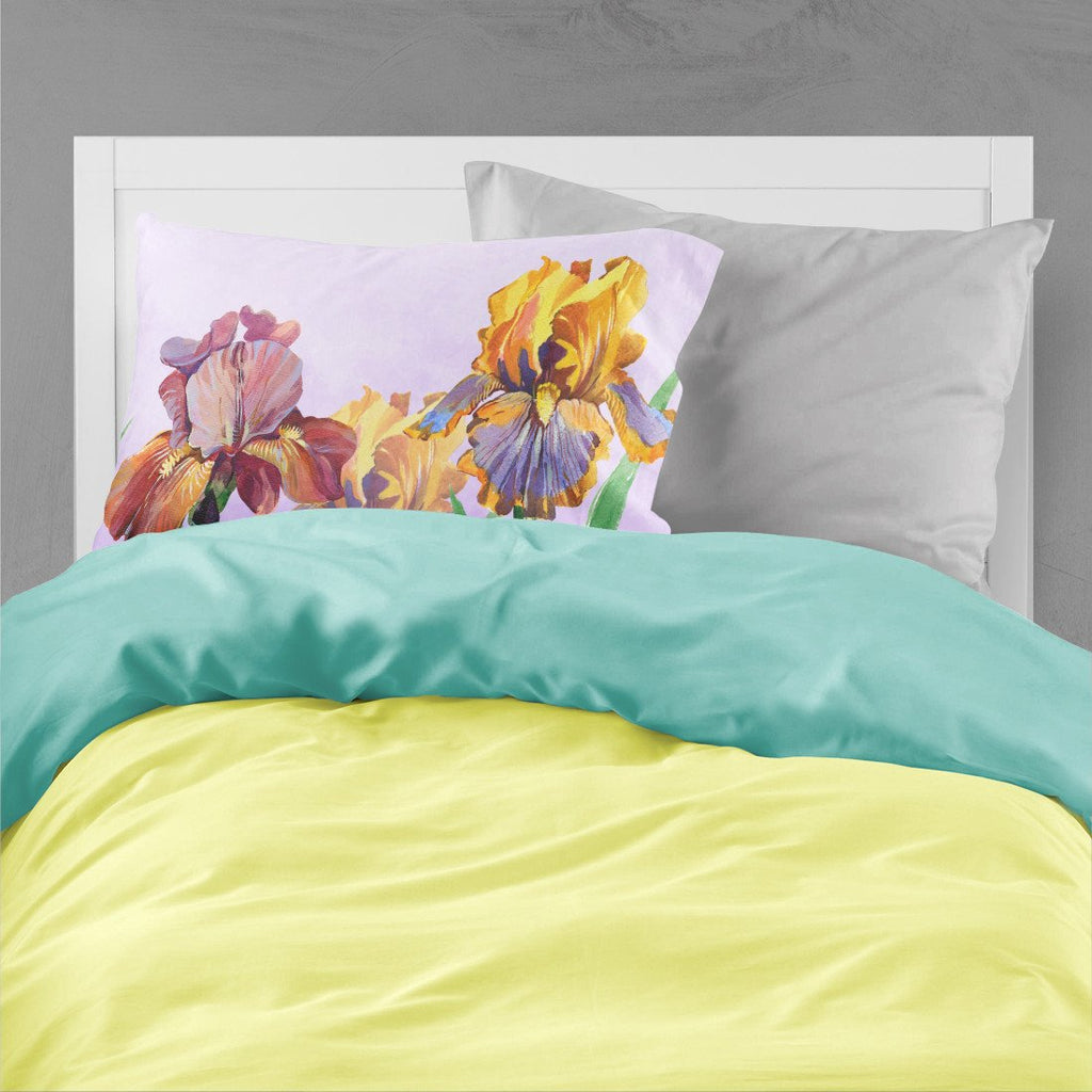 Purple and Yellow Iris Standard Pillowcase Lightweight Super Soft Easy Care Decorative Artwork Pillowcase, Standard
