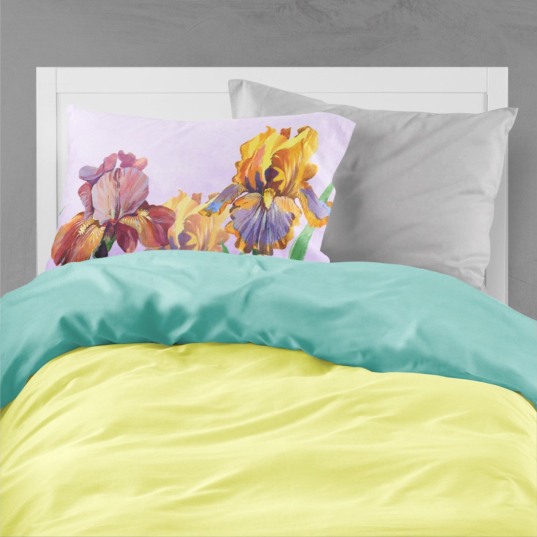 Purple and Yellow Iris Standard Pillowcase Lightweight Super Soft Easy Care Decorative Artwork Pillowcase, Standard