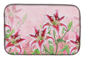 Pink Lillies Dish Drying Mat Absorbent Dish Drying Mat Pad for Kitchen Counter Dish Drainer Mat for Countertop, 14 x 21", Multicolor