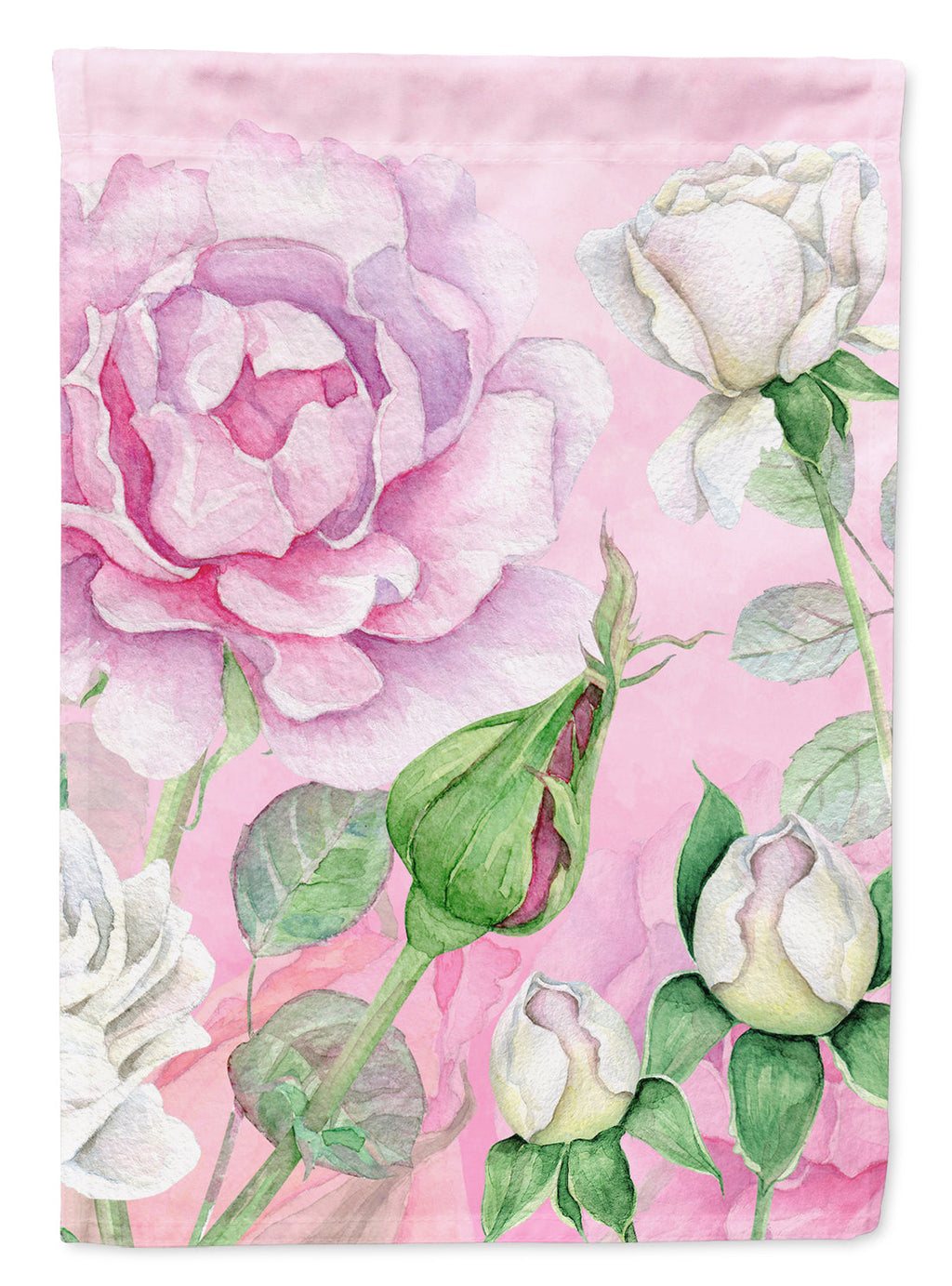 Rose Garden House Flag 28x40 Porch Sleeve Pole Decorative Outside Yard Banner Artwork Wall Hanging, Polyester