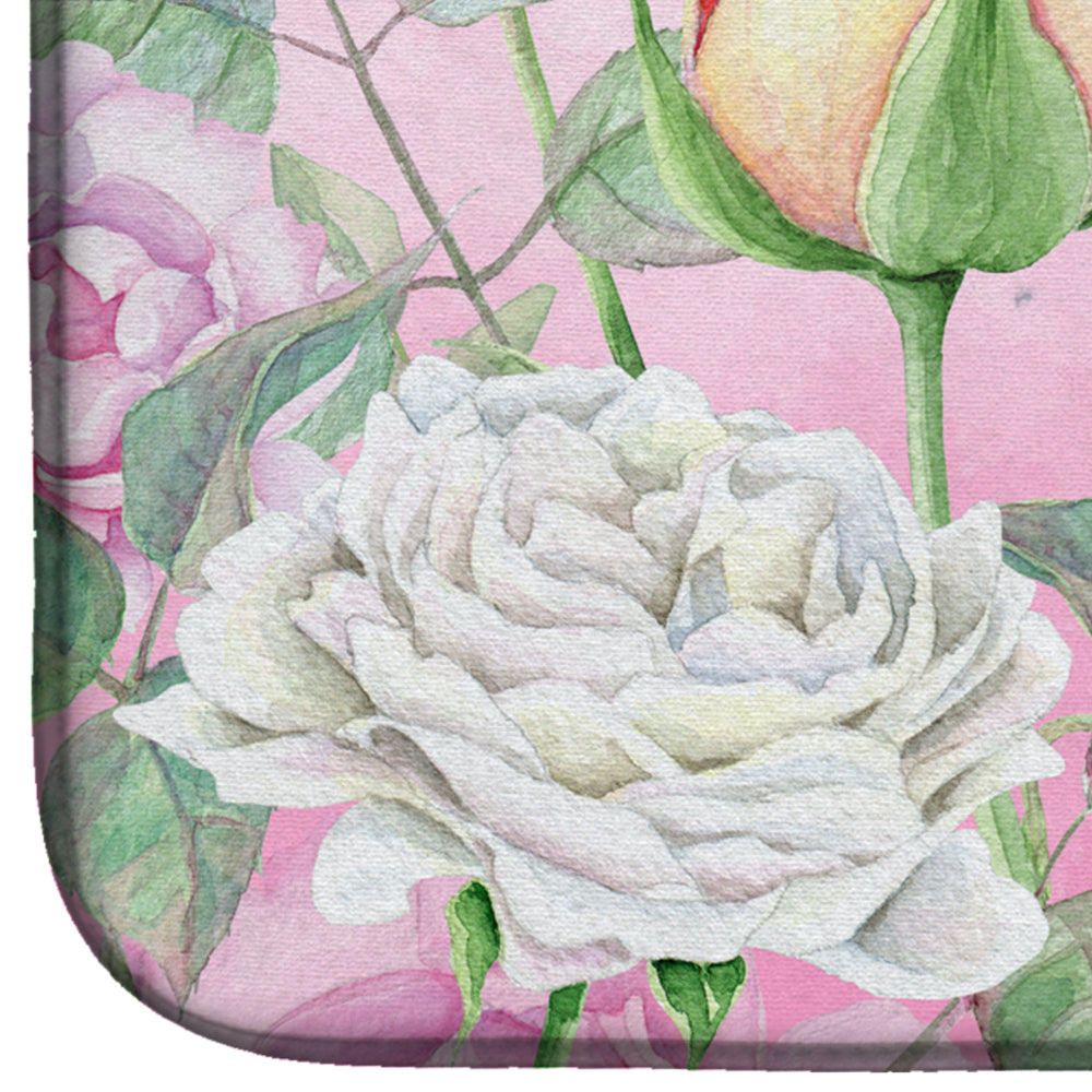 Rose Garden Dish Drying Mat Absorbent Dish Drying Mat Pad for Kitchen Counter Dish Drainer Mat for Countertop, 14 x 21", Multicolor