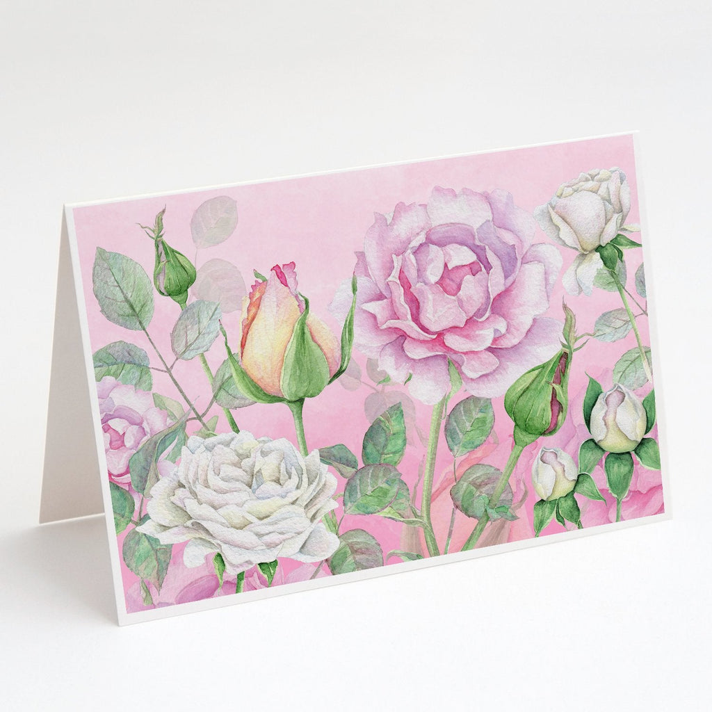 Rose Garden Greeting Cards Pack of 8 Blank Cards with Envelopes Whimsical A7 Size 5x7