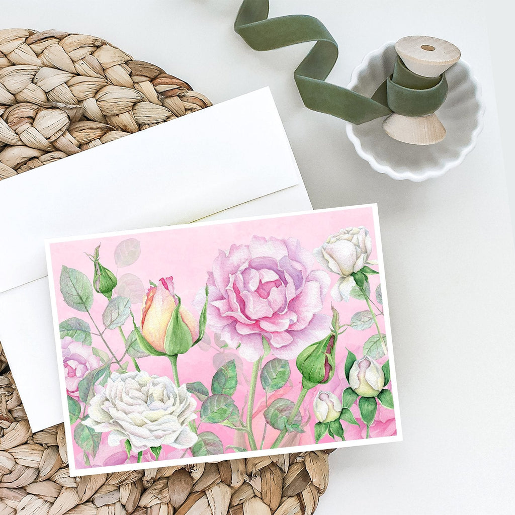 Rose Garden Greeting Cards Pack of 8 Blank Cards with Envelopes Whimsical A7 Size 5x7