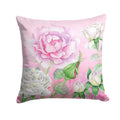 Rose Garden Decorative Throw Pillow 14x14 Indoor Outdoor Accent Cushion, Fabric Cover with Insert for Sofa, Bed, Porch & Living Room