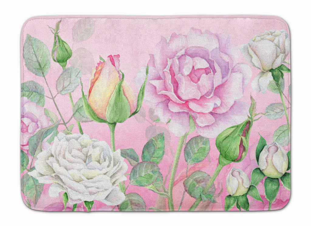 Rose Garden Memory Foam Kitchen Mat Machine Washable Anti-Fatigue Cushion Comfort Bath or Kitchen Rug