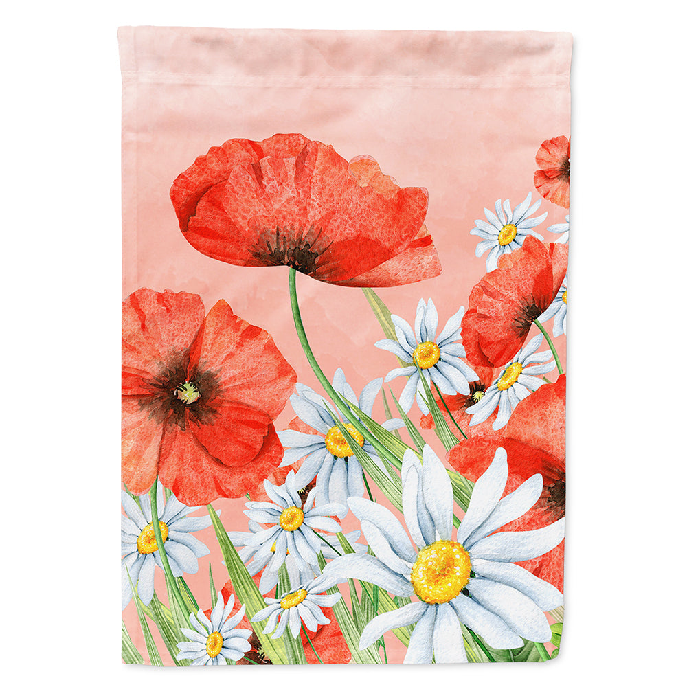 Poppies and Chamomiles House Flag 28x40 Porch Sleeve Pole Decorative Outside Yard Banner Artwork Wall Hanging, Polyester