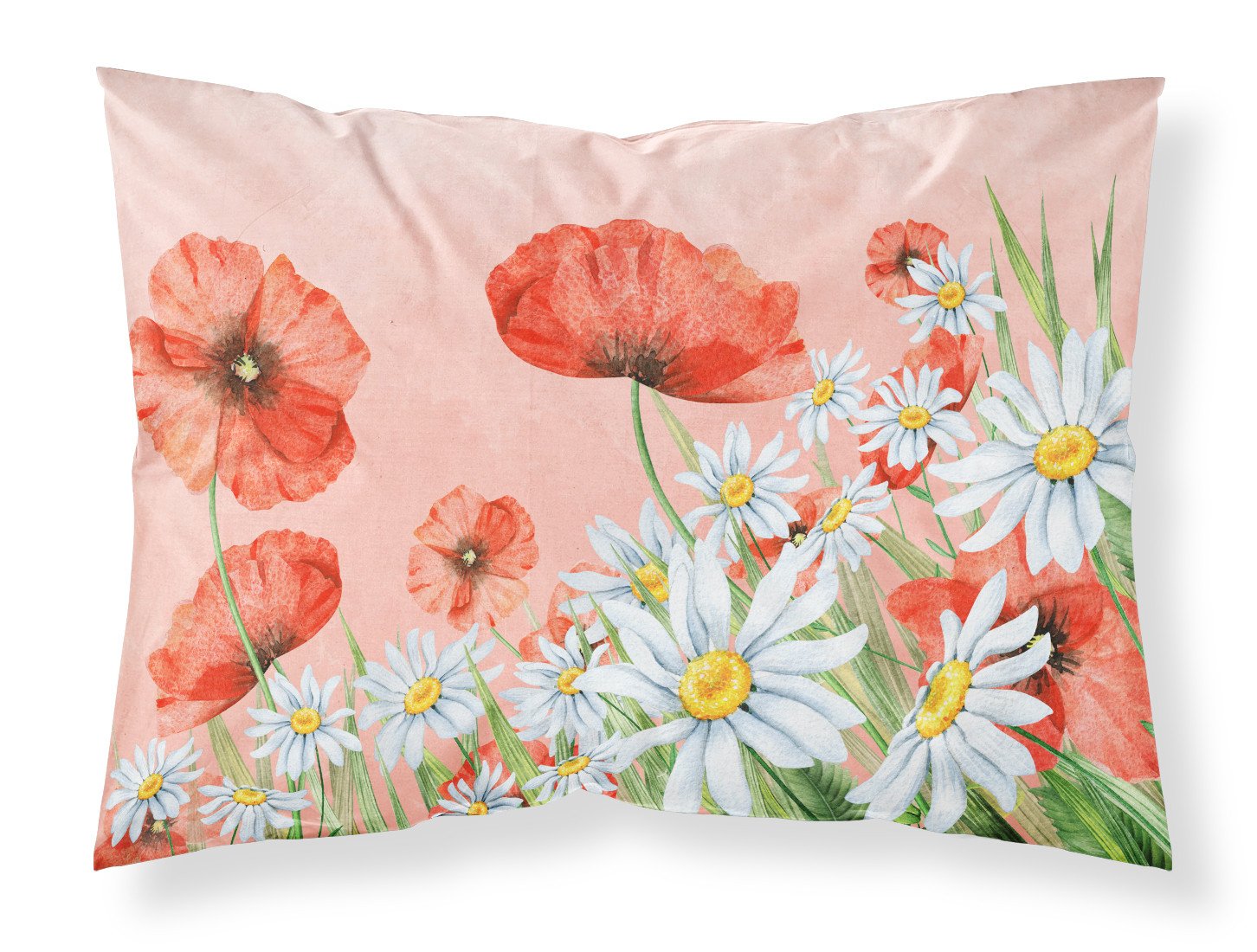 Poppies and Chamomiles Standard Pillowcase Lightweight Super Soft Easy Care Decorative Artwork Pillowcase, Standard