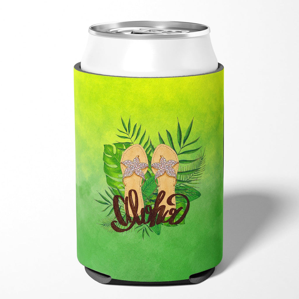 Aloha Flip Flops Can or Bottle Hugger Cooler Sleeve for Standard 12 oz Cans, Insulated Foam Beer & Soda Can Hugger Reusable