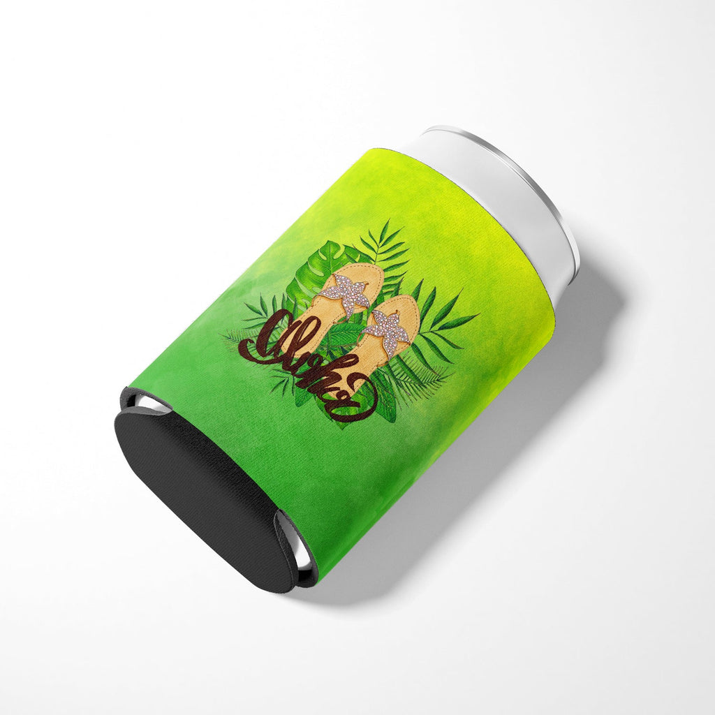 Aloha Flip Flops Can or Bottle Hugger Cooler Sleeve for Standard 12 oz Cans, Insulated Foam Beer & Soda Can Hugger Reusable