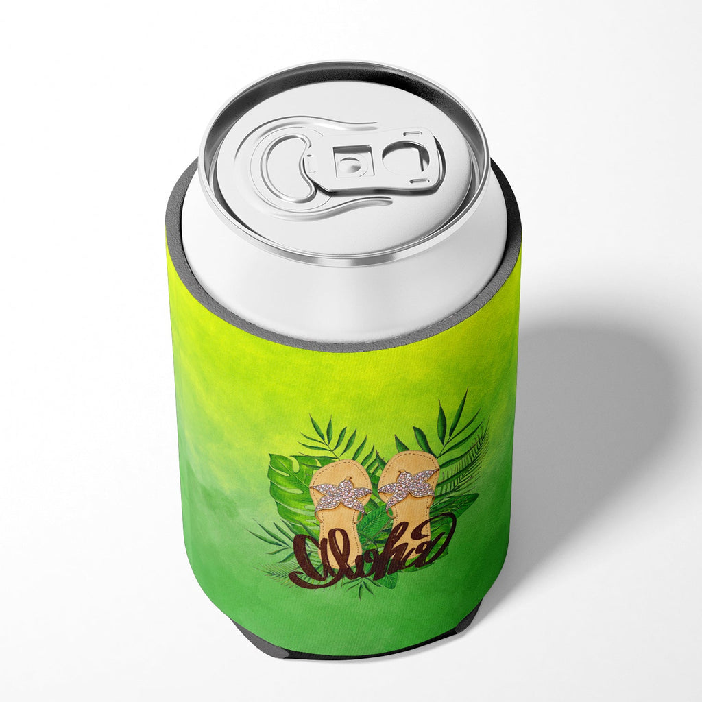 Aloha Flip Flops Can or Bottle Hugger Cooler Sleeve for Standard 12 oz Cans, Insulated Foam Beer & Soda Can Hugger Reusable