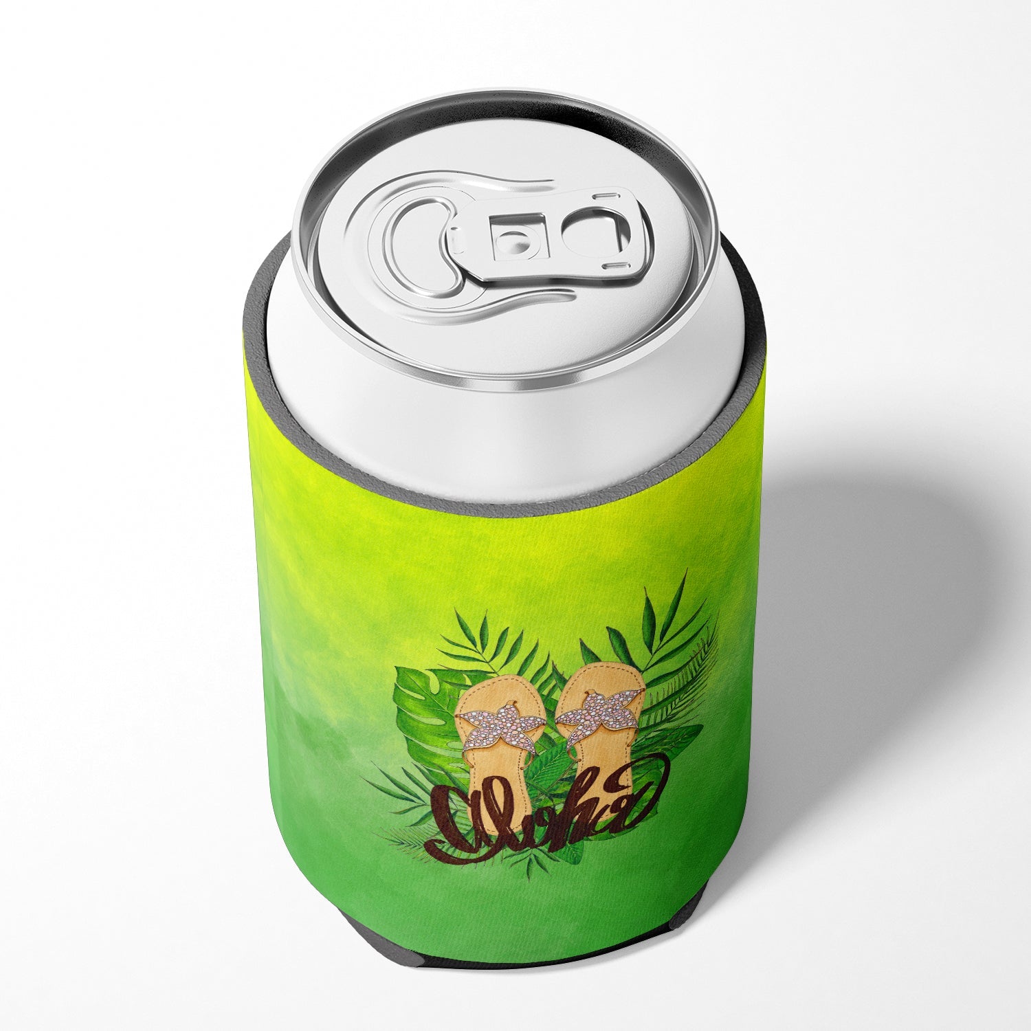 Aloha Flip Flops Can or Bottle Hugger Cooler Sleeve for Standard 12 oz Cans, Insulated Foam Beer & Soda Can Hugger Reusable
