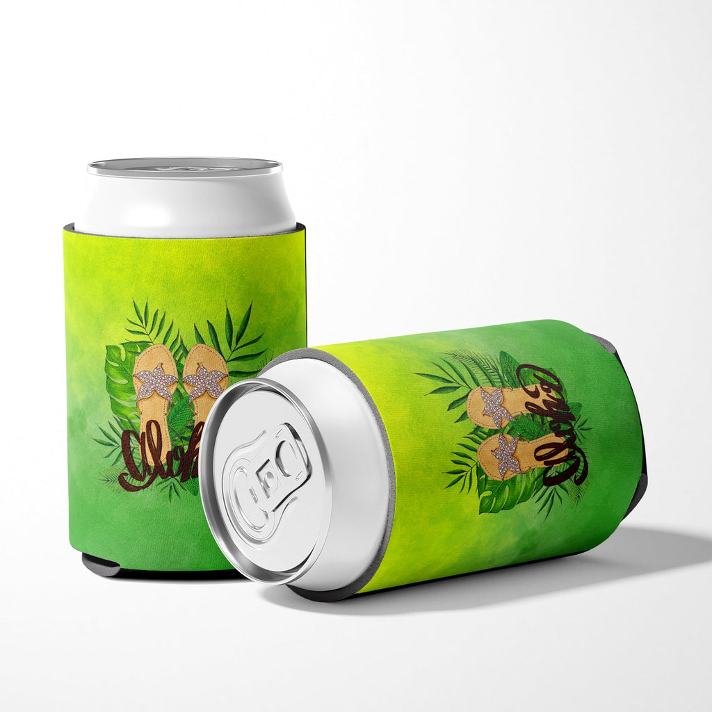 Aloha Flip Flops Can or Bottle Hugger Cooler Sleeve for Standard 12 oz Cans, Insulated Foam Beer & Soda Can Hugger Reusable