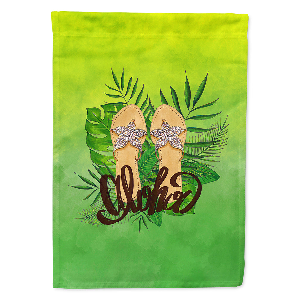 Aloha Flip Flops House Flag 28x40 Porch Sleeve Pole Decorative Outside Yard Banner Artwork Wall Hanging, Polyester