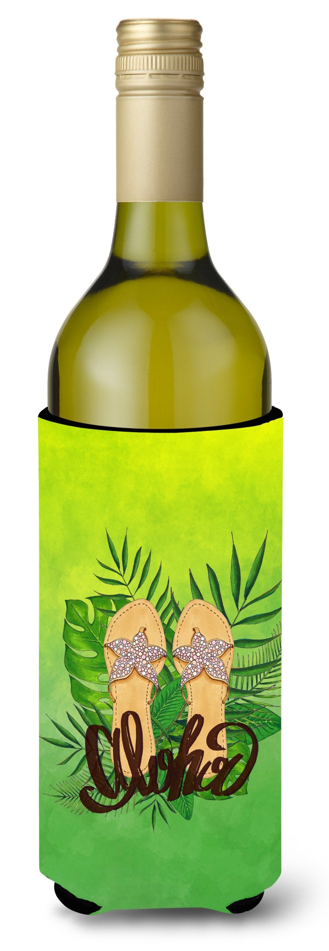 Aloha Flip Flops Wine Bottle Hugger Gift Sleeve for Standard 750 ml Bottles, Insulated Reusable Also Fits Mini Shot & Pint Bottles