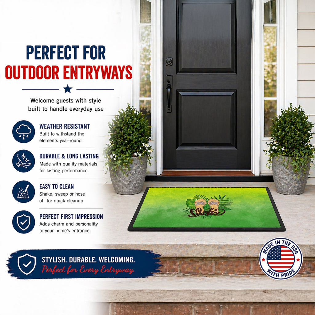 Aloha Flip Flops Doormat Indoor Outdoor 18H X 27W Front Door Mat Rugs for Entryway, Non Slip Washable