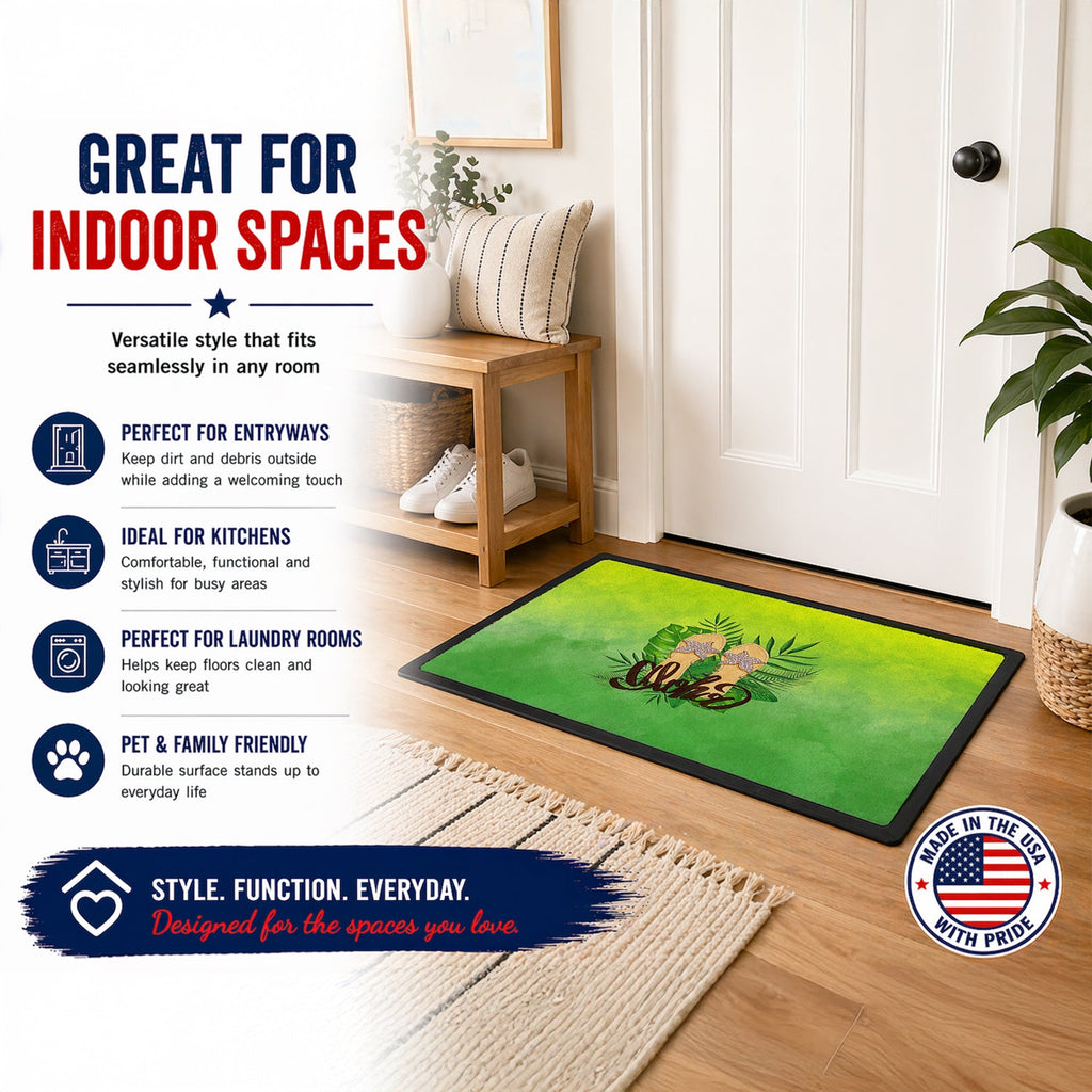 Aloha Flip Flops Doormat Indoor Outdoor 18H X 27W Front Door Mat Rugs for Entryway, Non Slip Washable
