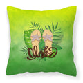 Aloha Flip Flops Decorative Throw Pillow 18x18 Indoor Outdoor Accent Cushion, Fabric Cover with Insert for Sofa, Bed, Porch & Living Room