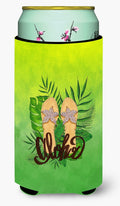 Aloha Flip Flops Tall Boy Hugger Can Cooler Sleeve Machine Washable Drink Collapsible Insulator Beverage Insulated Holder