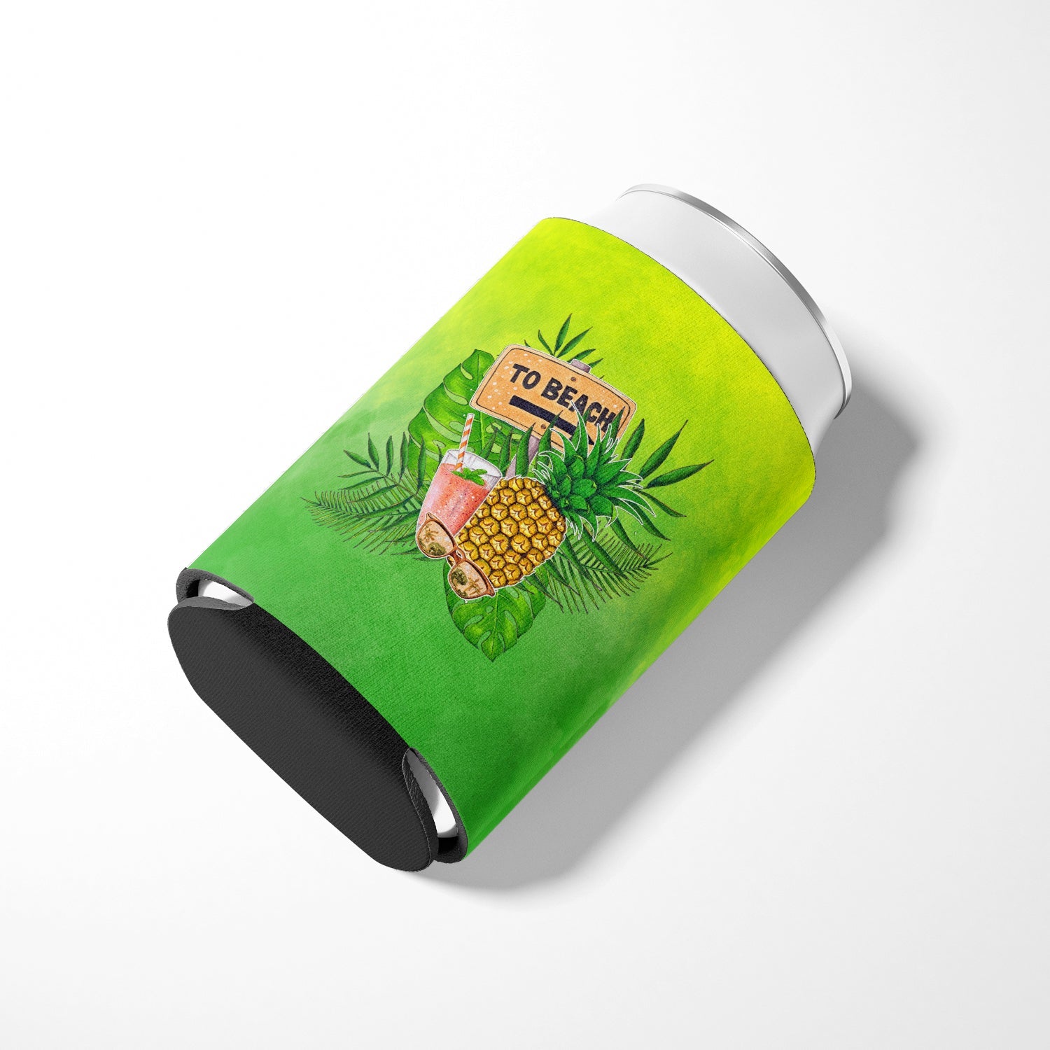 To the Beach Summer Can or Bottle Hugger Cooler Sleeve for Standard 12 oz Cans, Insulated Foam Beer & Soda Can Hugger Reusable