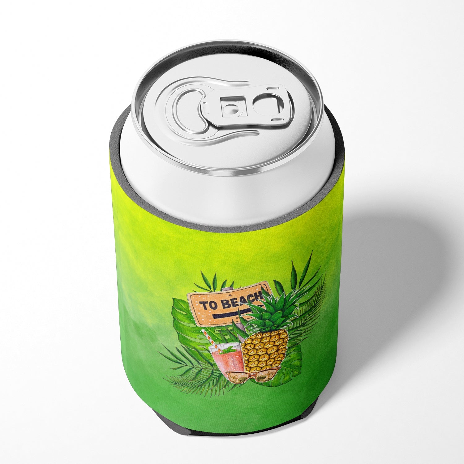 To the Beach Summer Can or Bottle Hugger Cooler Sleeve for Standard 12 oz Cans, Insulated Foam Beer & Soda Can Hugger Reusable