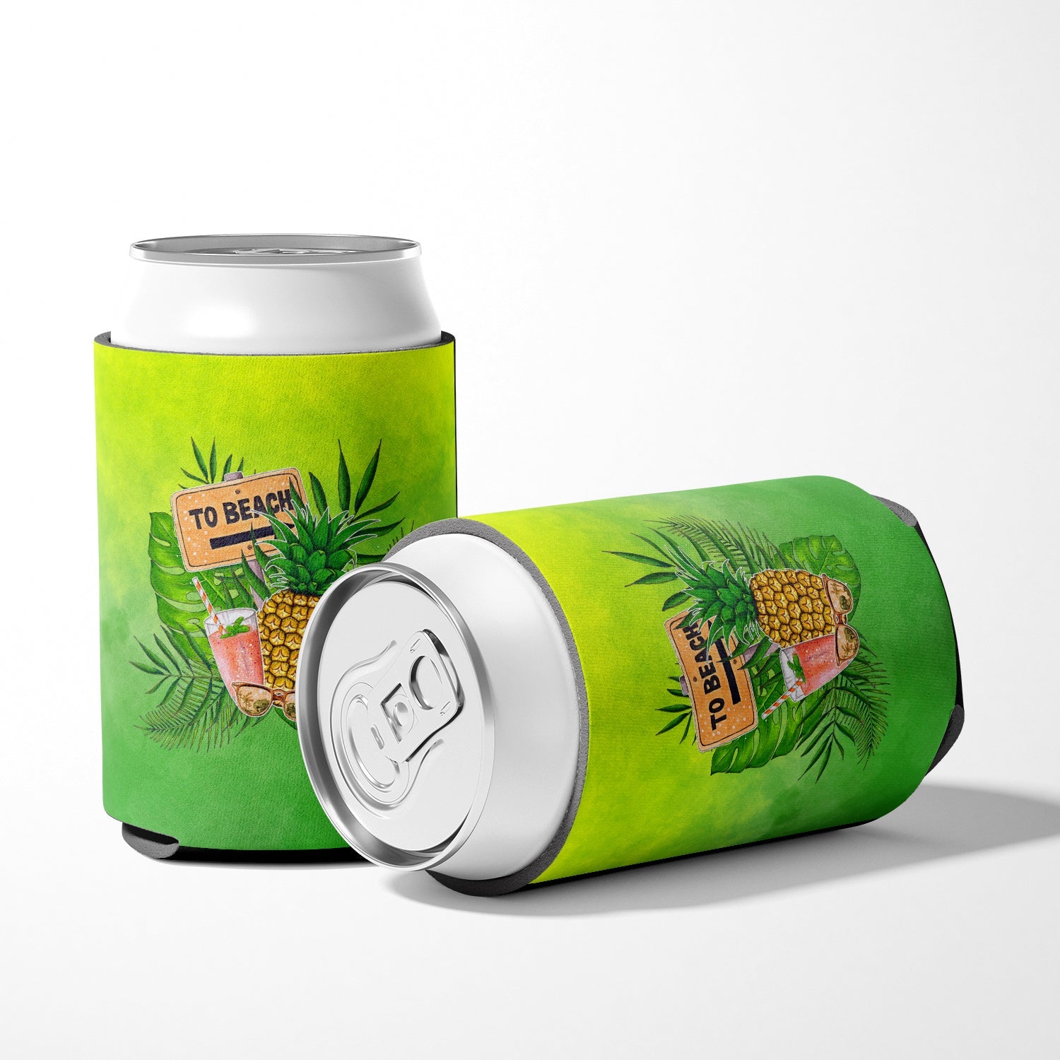To the Beach Summer Can or Bottle Hugger Cooler Sleeve for Standard 12 oz Cans, Insulated Foam Beer & Soda Can Hugger Reusable