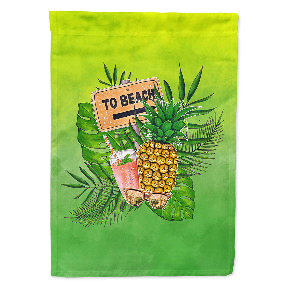 To the Beach Summer House Flag 28x40 Porch Sleeve Pole Decorative Outside Yard Banner Artwork Wall Hanging, Polyester