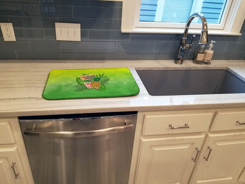 To the Beach Summer Dish Drying Mat Absorbent Dish Drying Mat Pad for Kitchen Counter Dish Drainer Mat for Countertop, 14 x 21", Multicolor