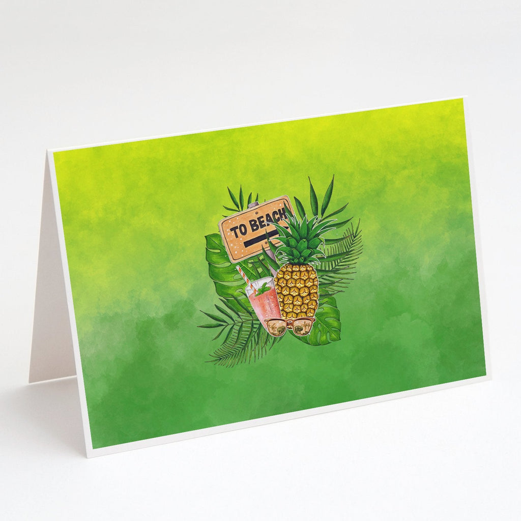 To the Beach Summer Greeting Cards Pack of 8 Blank Cards with Envelopes Whimsical A7 Size 5x7