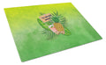 To the Beach Summer Cutting Board Tempered Glass Kitchen Cutting Surface, Heat Resistant Chopping, Non-Slip Feet, Food Prep & Serving