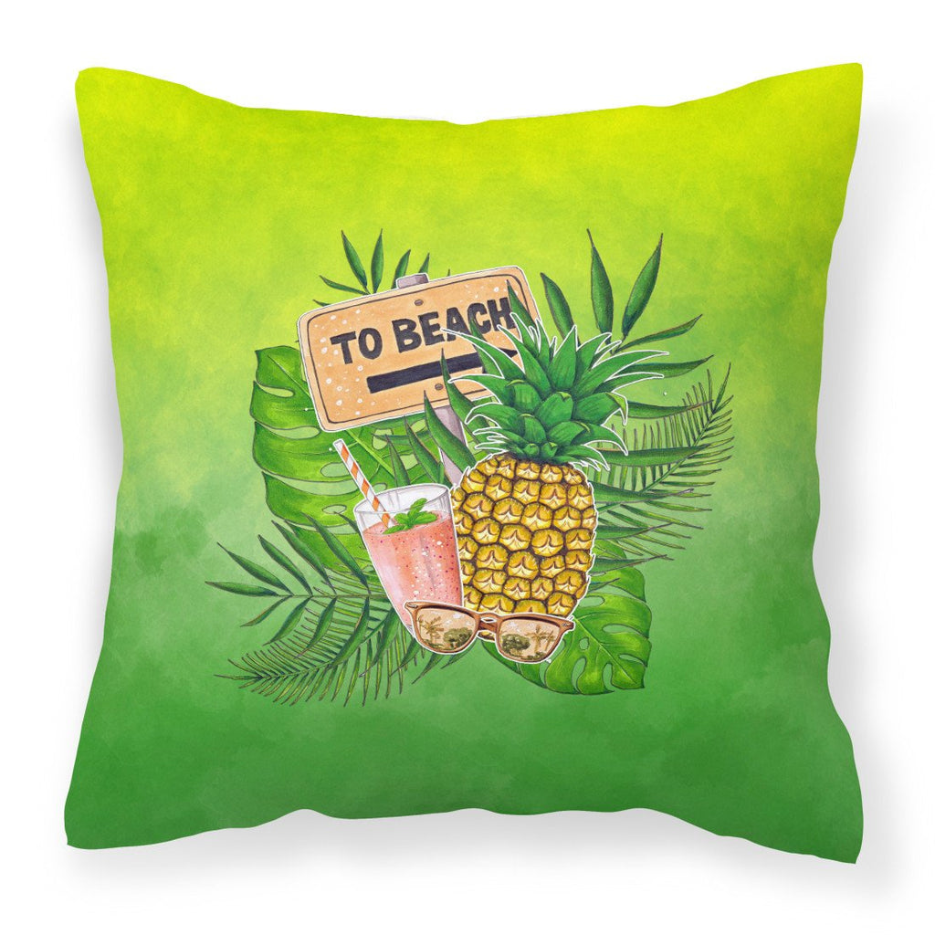 To the Beach Summer Decorative Throw Pillow 18x18 Indoor Outdoor Accent Cushion, Fabric Cover with Insert for Sofa, Bed, Porch & Living Room