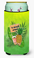 To the Beach Summer Tall Boy Hugger Can Cooler Sleeve Machine Washable Drink Collapsible Insulator Beverage Insulated Holder