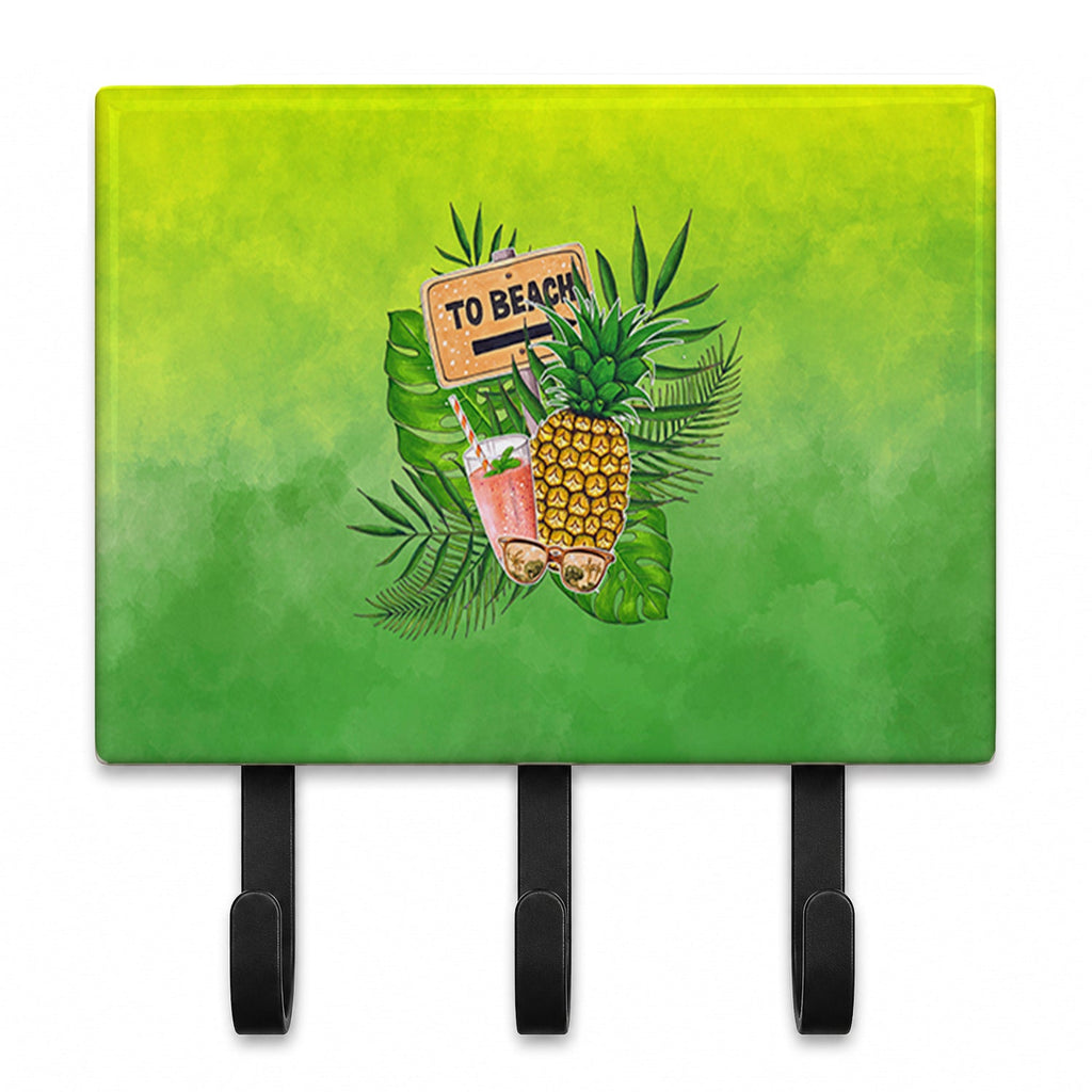 To the Beach Summer Leash or Key Holder Wall Hooks, Coat Rack Wall Mount, for Hanging Keys, Towels, Aprons, Leashes