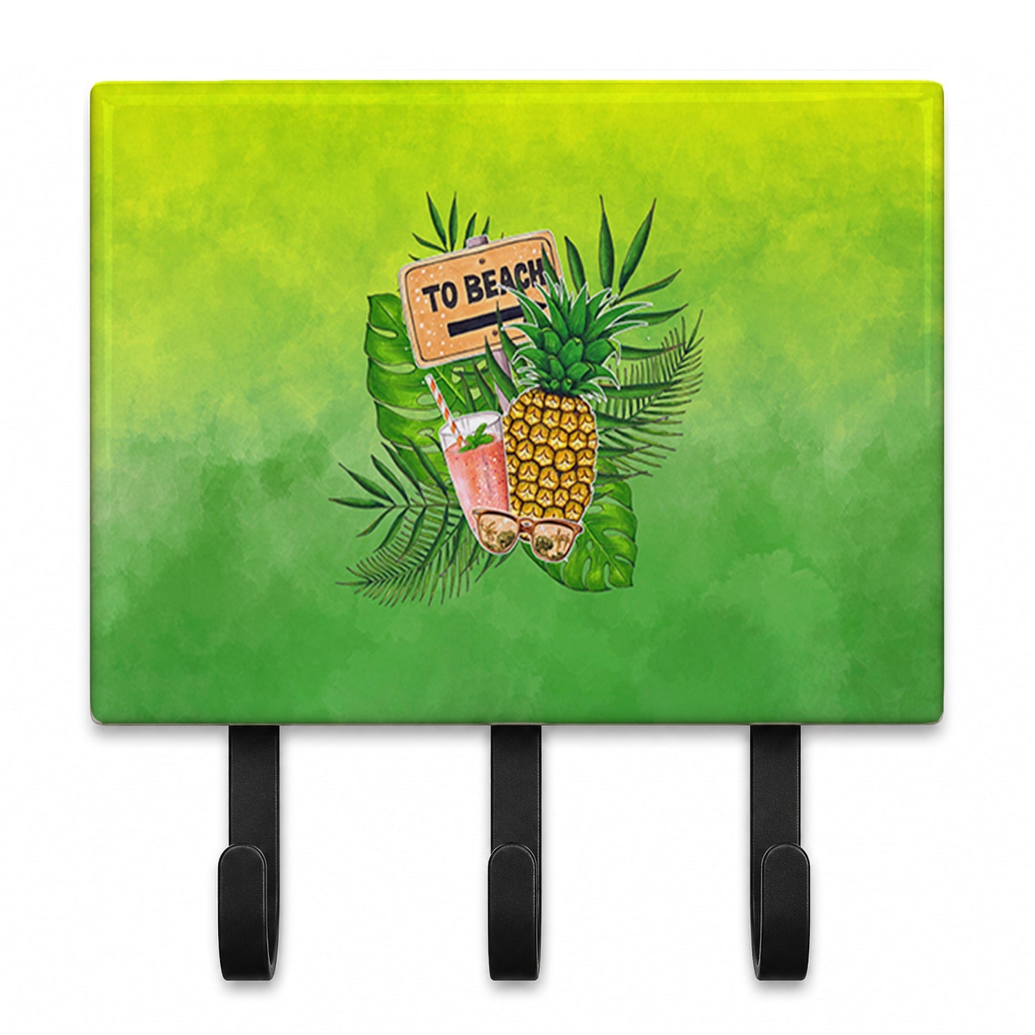 To the Beach Summer Leash or Key Holder Wall Hooks, Coat Rack Wall Mount, for Hanging Keys, Towels, Aprons, Leashes