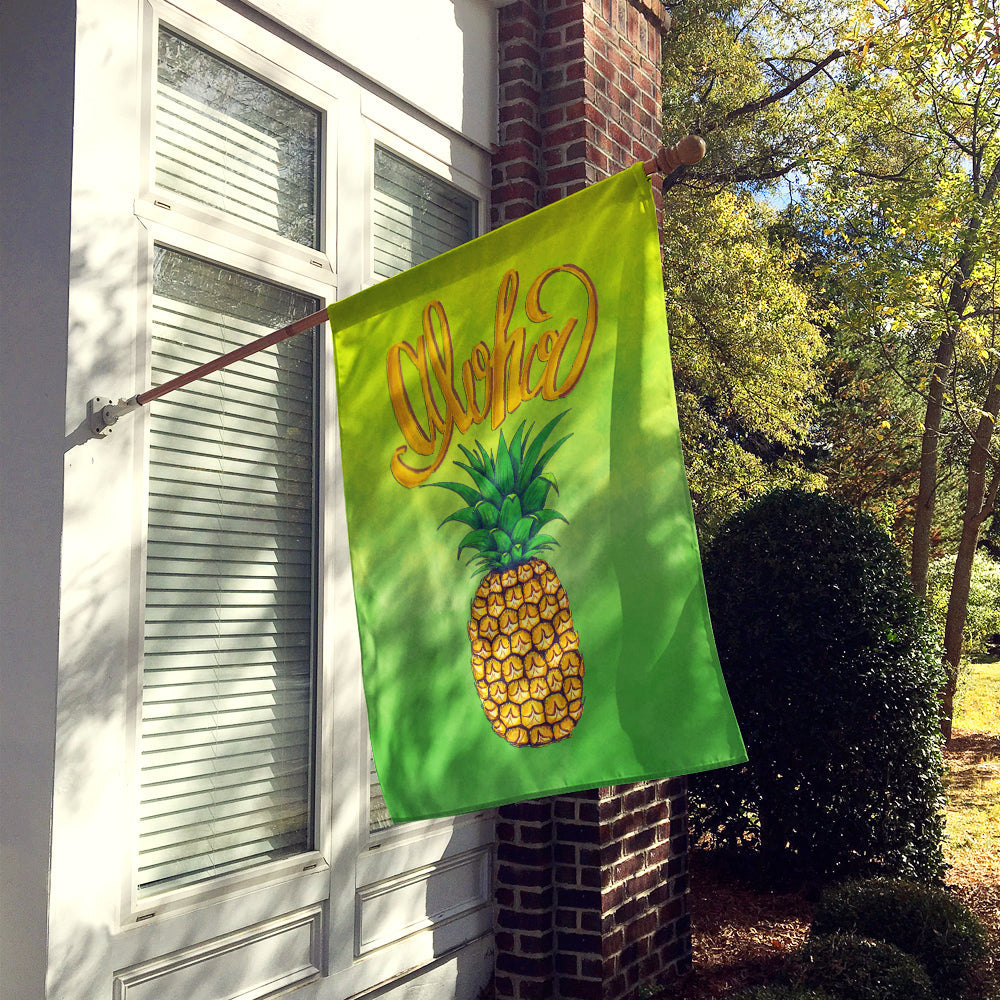 Aloha Pineapple Welcome House Flag 28x40 Porch Sleeve Pole Decorative Outside Yard Banner Artwork Wall Hanging, Polyester