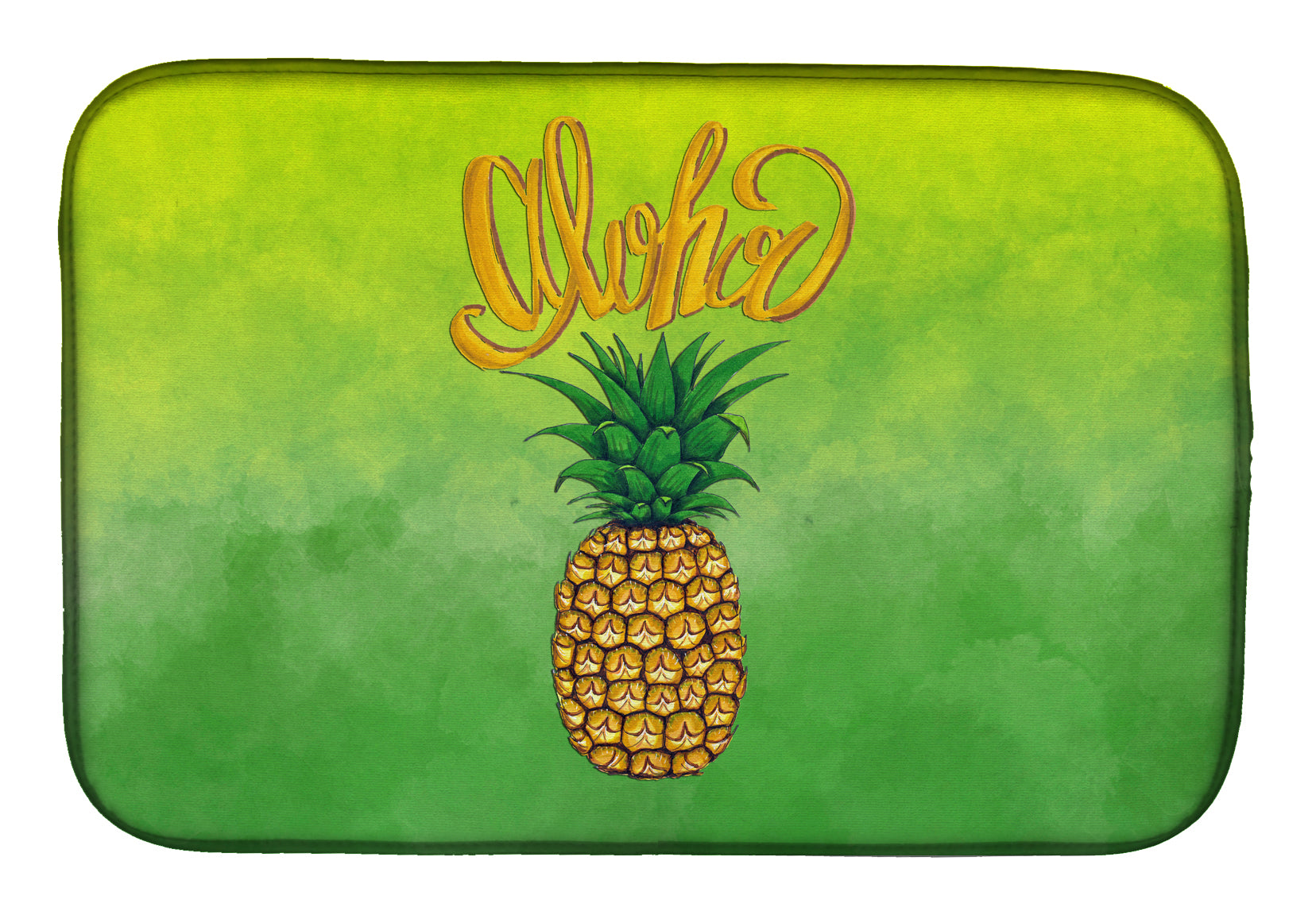 Aloha Pineapple Welcome Dish Drying Mat Absorbent Dish Drying Mat Pad for Kitchen Counter Dish Drainer Mat for Countertop, 14 x 21", Multicolor