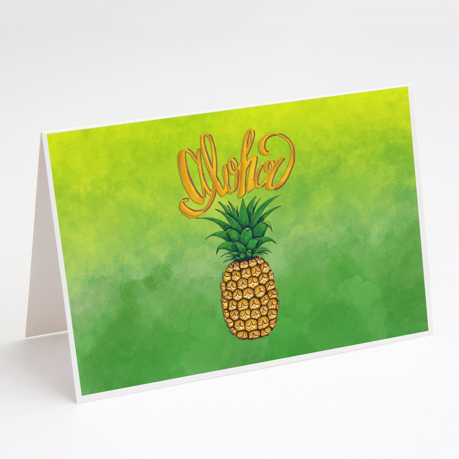 Aloha Pineapple Welcome Greeting Cards Pack of 8 Blank Cards with Envelopes Whimsical A7 Size 5x7