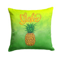 Aloha Pineapple Welcome Decorative Throw Pillow 14x14 Indoor Outdoor Accent Cushion, Fabric Cover with Insert for Sofa, Bed, Porch & Living Room
