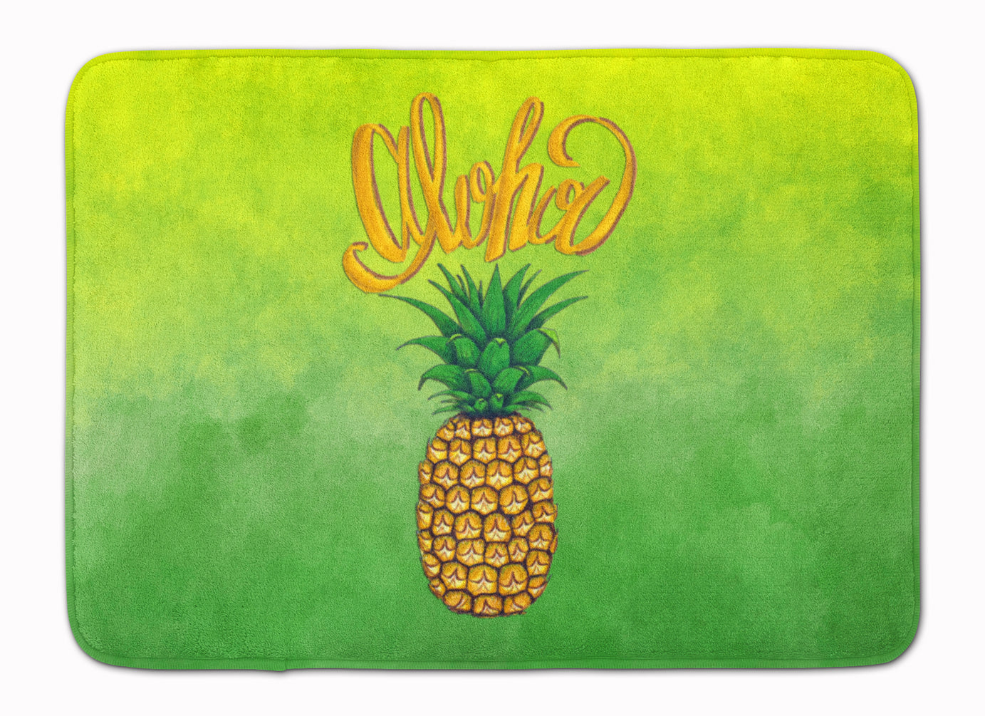 Aloha Pineapple Welcome Memory Foam Kitchen Mat Machine Washable Anti-Fatigue Cushion Comfort Bath or Kitchen Rug