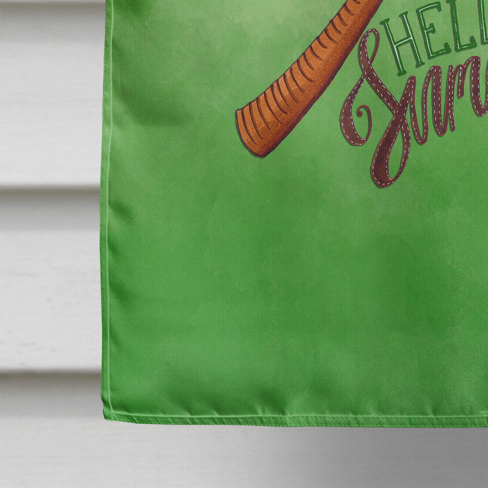 Hello Summer Lady in Swimsuit House Flag 28x40 Porch Sleeve Pole Decorative Outside Yard Banner Artwork Wall Hanging, Polyester