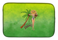 Hello Summer Lady in Swimsuit Dish Drying Mat Absorbent Dish Drying Mat Pad for Kitchen Counter Dish Drainer Mat for Countertop, 14 x 21", Multicolor