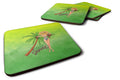 Hello Summer Lady in Swimsuit Foam Coasters Set of 4 Cup Coasters for Indoor Outdoor, Tabletop Protection, Anti Slip, Mouse pad Material