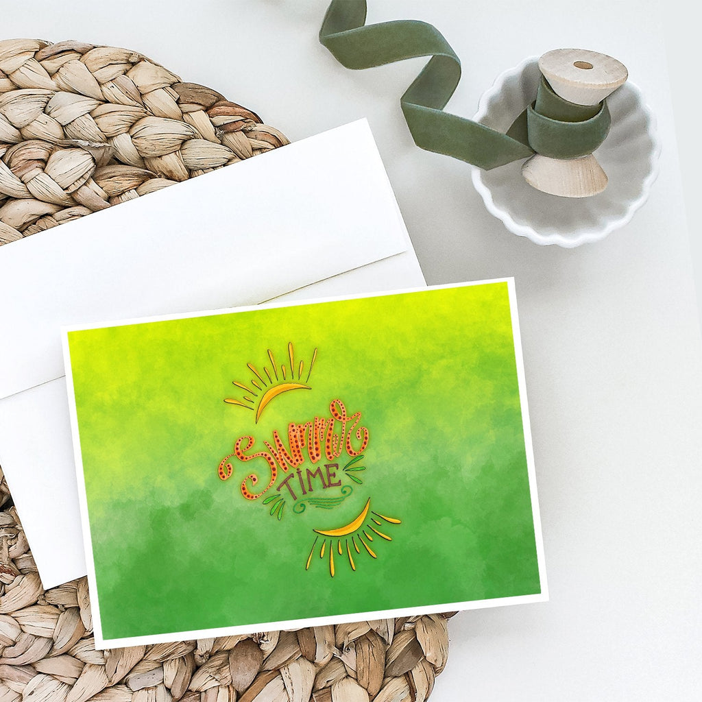 Summer Time Greeting Cards Pack of 8 Blank Cards with Envelopes Whimsical A7 Size 5x7