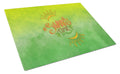 Summer Time Cutting Board Tempered Glass Kitchen Cutting Surface, Heat Resistant Chopping, Non-Slip Feet, Food Prep & Serving