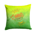 Summer Time Decorative Throw Pillow 14x14 Indoor Outdoor Accent Cushion, Fabric Cover with Insert for Sofa, Bed, Porch & Living Room