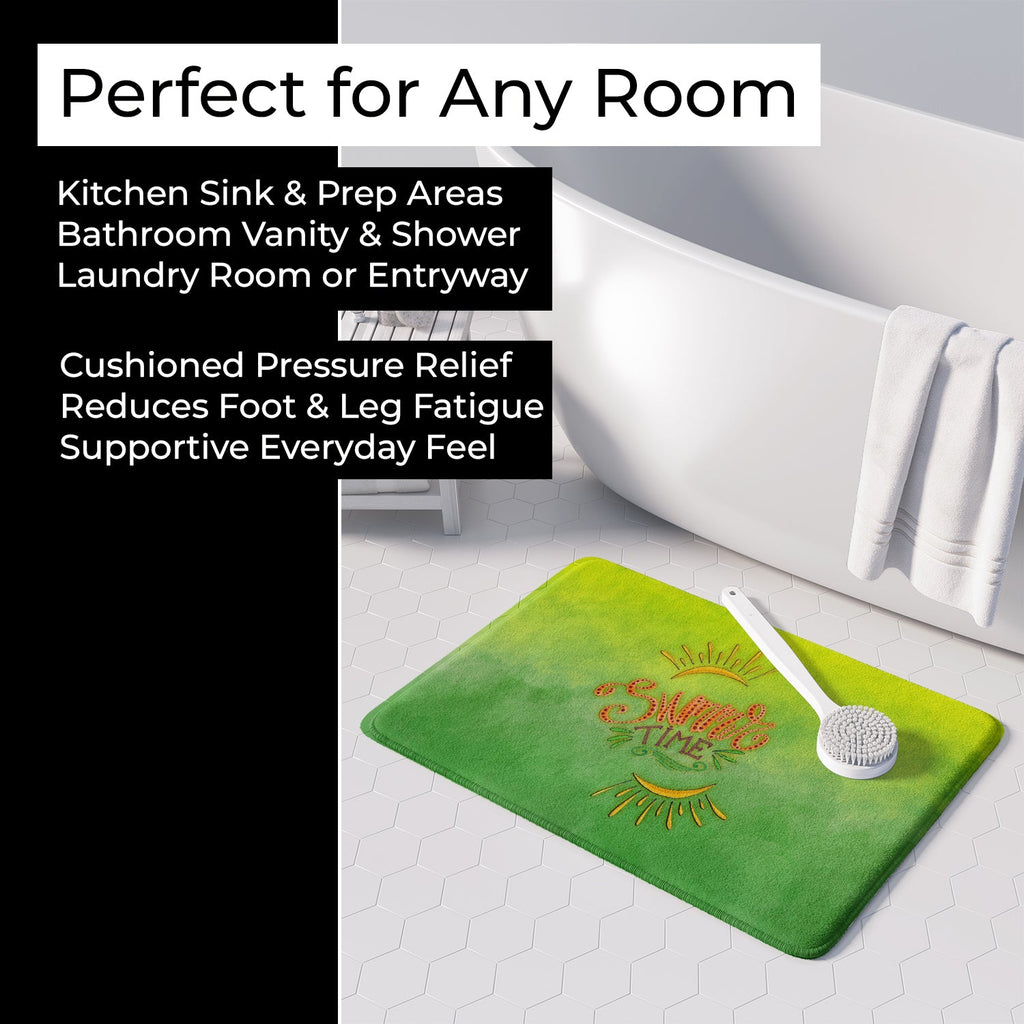 Summer Time Memory Foam Kitchen Mat Machine Washable Anti-Fatigue Cushion Comfort Bath or Kitchen Rug