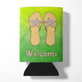Flip Flops Welcome Can or Bottle Hugger Cooler Sleeve for Standard 12 oz Cans, Insulated Foam Beer & Soda Can Hugger Reusable
