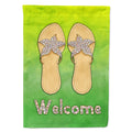 Flip Flops Welcome House Flag 28x40 Porch Sleeve Pole Decorative Outside Yard Banner Artwork Wall Hanging, Polyester
