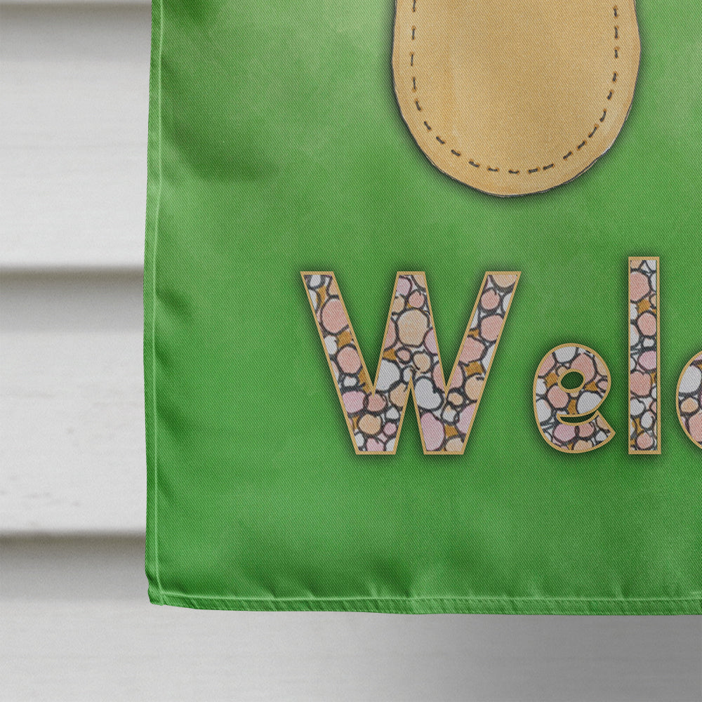 Flip Flops Welcome House Flag 28x40 Porch Sleeve Pole Decorative Outside Yard Banner Artwork Wall Hanging, Polyester