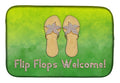 Flip Flops Welcome Dish Drying Mat Absorbent Dish Drying Mat Pad for Kitchen Counter Dish Drainer Mat for Countertop, 14 x 21", Multicolor