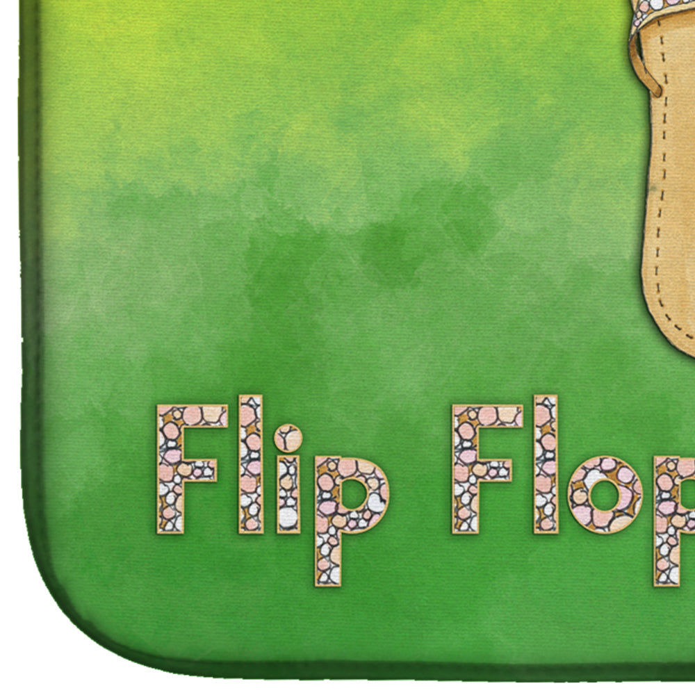 Flip Flops Welcome Dish Drying Mat Absorbent Dish Drying Mat Pad for Kitchen Counter Dish Drainer Mat for Countertop, 14 x 21", Multicolor